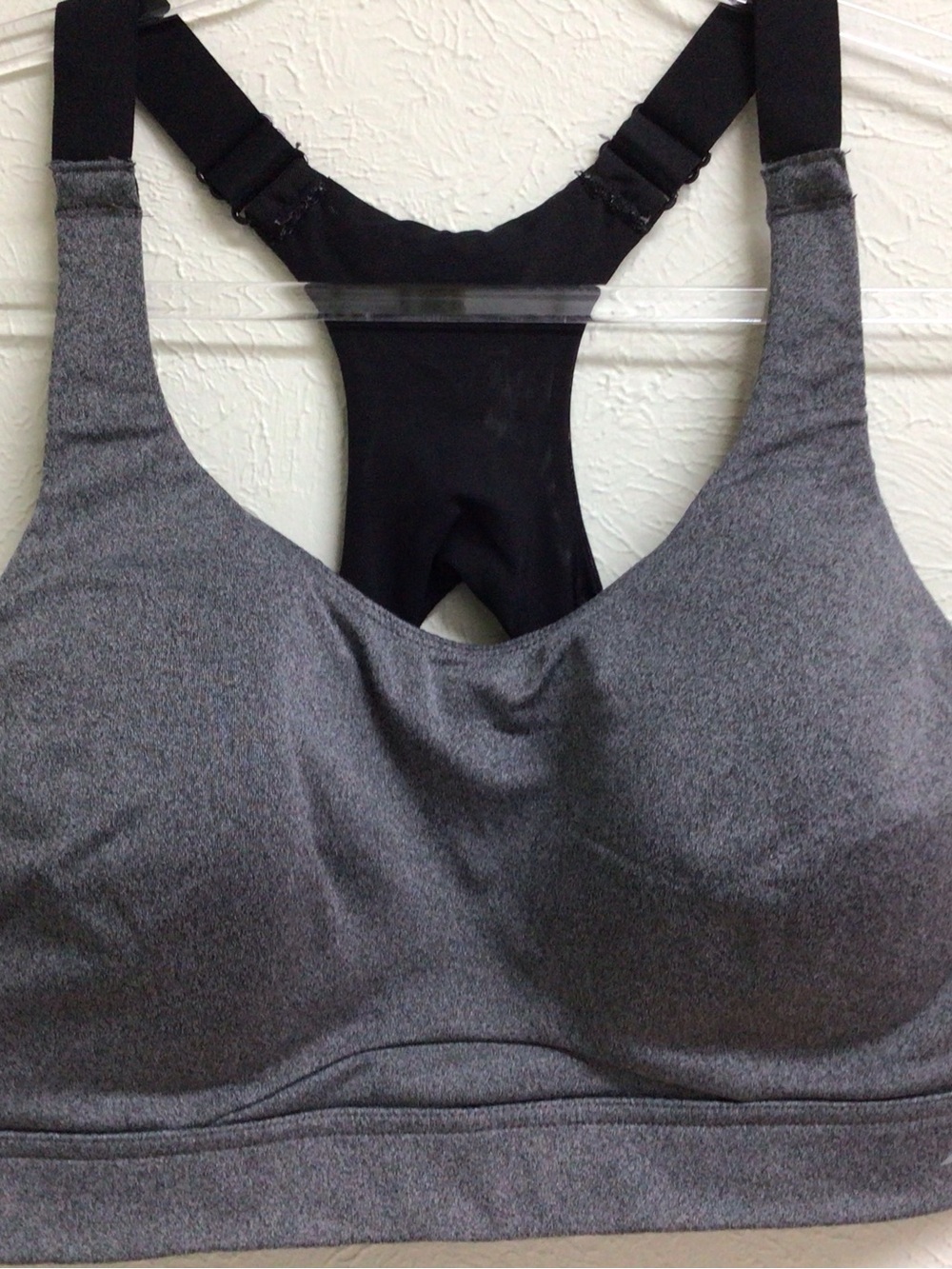 Avia Gray Racerback Sports Bra with Black Back Panel
